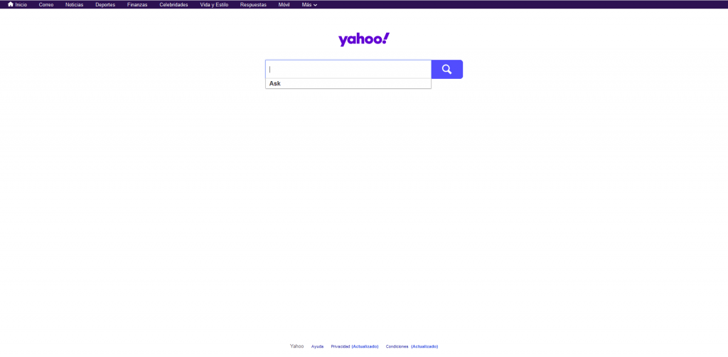 Yahoo search