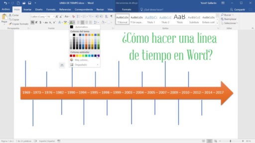 lineas de tiempo en word