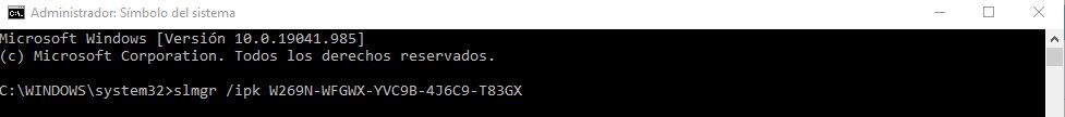activar windows 10 desde linea de comandos 